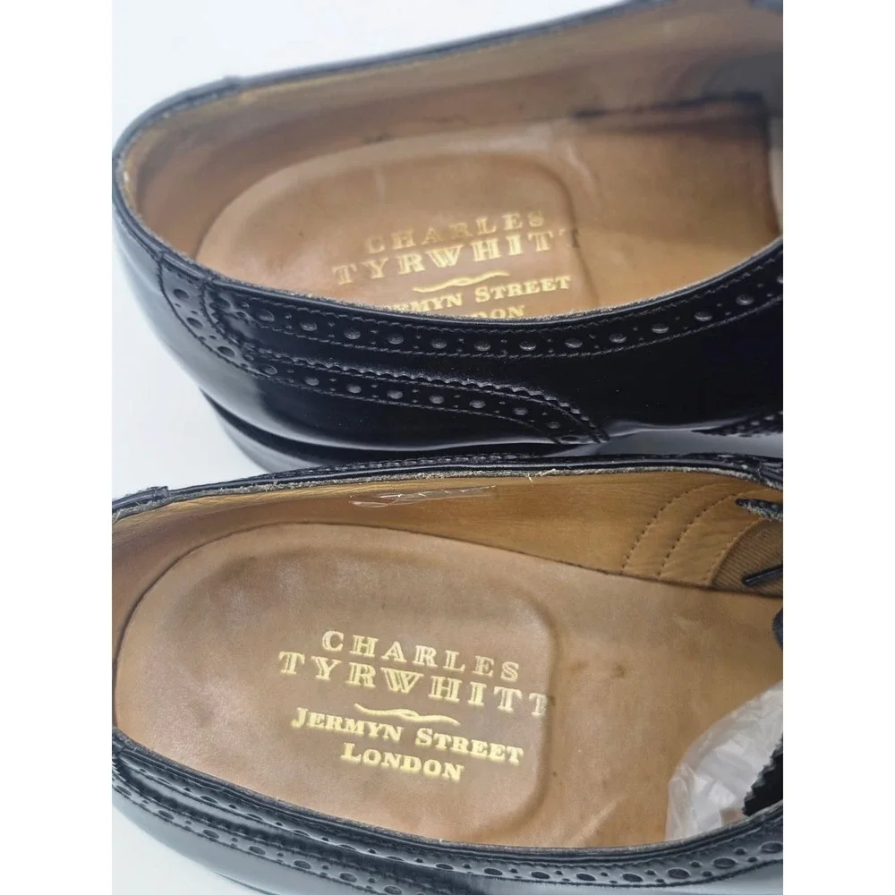 Charles Tyrwhitt Wingtip Brogue Men's Size 9 Black Leather Oxfords Dress Preppy